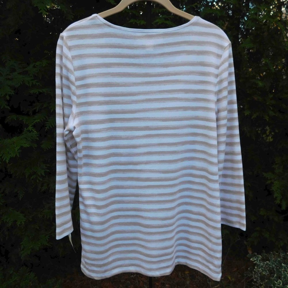 Karen Scott Striped Giraffe Shirt Sz-M NWT - Picture 3 of 3